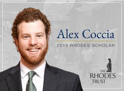 Alex Coccia, Rhodes Scholar